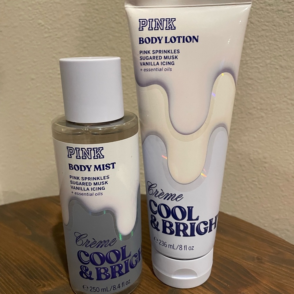 NEW PINK Victoria's Secret Cool & Bright Body Mist and Lotion